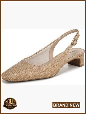 Women's Slingback Pumps - Kitten Heel Block Heel - Comfort Foam Cushion -